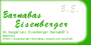 barnabas eisenberger business card